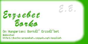 erzsebet borko business card